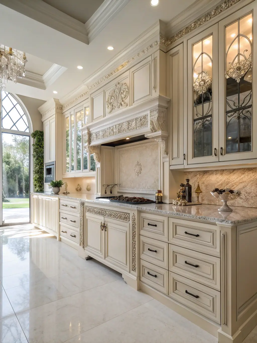A professionally installed set of kitchen cabinets with modern hardware, showcasing Upper Left General Contracting's cabinet installation service.
