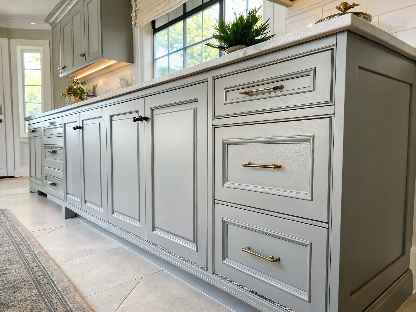 A beautifully installed kitchen cabinet showcasing craftsmanship and attention to detail, highlighting the quality of Upper Left General Contracting's cabinet installation services.